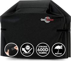 "GrillTough" stiprus lauko kepsninės dangtis - atsparus vandeniui, oro sąlygoms, UV spinduliams ir išblukimui, su reguliuojamais dirželiais - "Weber", "Charbroil" dujinės kepsninės dangtis (147L x 61W x 122H cm)