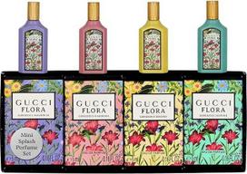"Gucci" kvepalai moterims, 4 dalių kelioninis dovanų rinkinys "Mini Splash", "Beautiful Magnolia" + "Beautiful Gardenia" + "Beautiful Orchid" + "Beautiful Jasmine