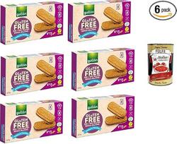 "Gullon Sandwich Chocolate", sausainiai su avižų ir šokolado kremo įdaru, be glitimo, be glitimo, veganiški, 6 x 220 g + itališka gurmaniška polpa 400 g