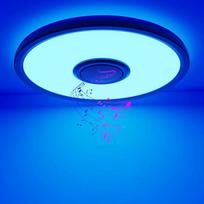 "hepside" LED lubų šviestuvas, reguliuojamas su "Bluetooth" garsiakalbiu, LED lubų šviestuvas su nuotolinio valdymo pulteliu, programėlės valdymu, RGB lubų šviestuvas, spalvų keitimas, muzikos atkūrimas vaikų kambariui, miegamajam, vonios kambariui