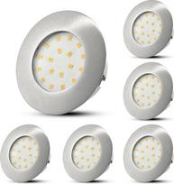 "HiBay" 6 LED įleidžiami taškiniai šviestuvai 230 V plokšti 5 W LED taškiniai 60 mm - 68 mm įleidžiami šviestuvai Apvalūs nikelio neutralios baltos spalvos lubų taškiniai šviestuvai, skirti svetainei, virtuvei, biurui
