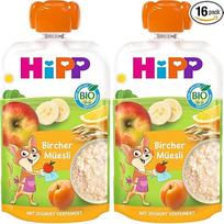 "HiPP Bircher Müesli", ketvertas nuo 1 metų (8 x 100 g) (2 pakuotės)