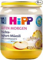 "HiPP Organic Good Morning" vaisiniai jogurtiniai dribsniai (6 x 160 g), indeliai kūdikiams nuo 10 mėnesių, be pridėtinio cukraus, su vitaminu B1