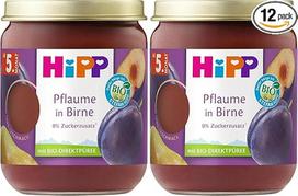 "HiPP" ekologiški vaisiai slyvos kriaušėje (6 x 160 g), nuo 5 mėn., be cukraus pakaitalų, ypač intensyvaus vaisių skonio, geriausios ekologiškos kokybės (pakuotė po 2 vnt.)