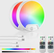 "Homelist" RGB baterijos lubų apšvietimas su judesio jutikliu, 8000 mAh įkraunamas LED lubų apšvietimas su judesio jutikliu, lubų apšvietimas be maitinimo jungties su nuotolinio valdymo pulteliu vonios kambariui, svetainei, rūsiui, vonios kambariui
