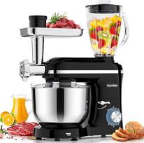 "Homlee 3 in 1" universalus 2000 W daugiafunkcinis minkymo aparatas 6 lygių glotnumo maišytuvas, su mėsmale, 1,5 l sulčiaspaude, 5,5 l nerūdijančio plieno dubeniu, minkymo aparatu