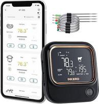 "Inkbird IBT-26S" mėsos termometras, "Bluetooth 5.1" signalas 70 m ir "WiFi 2.4G", termometras su 4 temperatūros jutikliais, magnetiniu laikikliu, USB įkraunamas, grilio termometras, skirtas virtuvei, orkaitei, griliui, BBQ rūkyklai