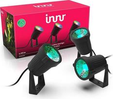 "Innr" išmaniųjų sodo prožektorių rinkinys (3 vnt.), "Zigbee", suderinamas su "Hue "* ir "Alexa" (reikalingas tiltelis), baltas ir spalvotas LED lauko prožektorius, skirtas sodui ir terasai, atsparus vandeniui IP65