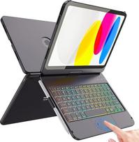 "iPad A16" dėklas su klaviatūra "iPad" dėklas su klaviatūra "iPad" dėklas su klaviatūra 11 dėklas su klaviatūra, skirtas 10 ir 11 kartai (2022/2025 m.), su "Bluetooth" klaviatūra ir daugiajutikliniu jutikliniu kilimėliu, pasukamas 360° kampu, QWERTZ