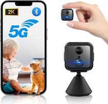 "iPalamila Mini Kamera", vidinė WLAN 2,4/5 GHz, 2K HD akumuliatorinė kamera su perjungimo įtaisu ir apšvietimu, ilgas veikimo laikas, skirta pastato viduje ir viduje (Schwarz)
