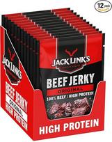 "Jack Links Beef Jerky Original" - 12 vnt. (12 x 25 g) - džiovintos mėsos baltyminiai užkandžiai - daug baltymų turintys užkandžiai sporto salėje, sporto salėje, lauke - amerikietiškas maistas žmonėms - "Jerky" traškučiai iš jautienos mėsos