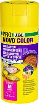 "JBL Pronovo Colour Grano Click" spalvoto maisto granulės, skirtos visoms 8-20 cm akvariumo žuvims, "Click" dozatorius, žuvų maisto granulės, M dydis, 250 ml