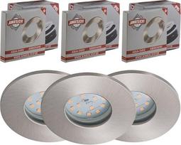 "JungesLicht" - IP65 įleidžiamas prožektorius 5 W 230 V LED modulis, gylis 33 mm, skylė 68 mm - tinka 68-76 mm skylėms, išorinis skersmuo 83 mm, lemputė lengvai keičiama, atspari rūdims (3000 K šiltai balta)