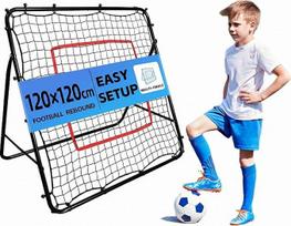 "Kapler Rebounder" futbolo treniruotės vaikams ir paaugliams: Reguliuojamas atmušimo tinklas ir futbolo vartai su 5 pakreipimo kampais, skirti perdavimų žaidimui sode