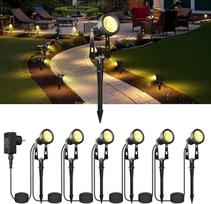 "Kawaya" sodo apšvietimas su maitinimu 6 vnt. sodo žibintai lauke IP68 vandeniui atsparūs sodo žibintai 36 V/18 W sodo prožektorius 20 m LED lauko sodo lempa 3200 K sodo žibintai prožektorius su įžeminimo smaigaliu