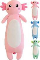 "Kekeso Long Axolotl" pliušinė pagalvė, rožinis aksolotlis pliušinis žaislas mergaitėms berniukams Salamandros pliušinis žaislas dovana Kalėdoms (rožinis, 100 cm)