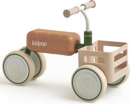 "Kidpop Toast" balansinis dviratukas/vaikiška vaikštynė, konvertuojamasis kalnelis, trikampis rėmas nuo pasvirimo, nuimama sėdynė, saugus nuo maisto krepšelis, tinka kūdikiams nuo 10 iki 36 mėnesių - žalias