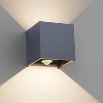 "Klighten" 12 W lauko sieninis šviestuvas su judesio jutikliu, lauko šviestuvas su judesio jutikliu, reguliuojamas šviesos spindulys, sieninis šviestuvas su judesio jutikliu, skirtas koridoriams ir takams, IP65, 4000K, antracito spalvos