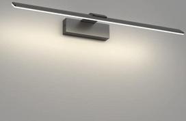 "Klighten" LED vonios kambario veidrodinis šviestuvas, 60 cm, 18 W IP44 veidrodinė lempa, vonios kambarys, sieninis aliuminio vonios kambario šviestuvas, 107 šviesos diodų, natūralios baltos spalvos, 4500 K, juodas