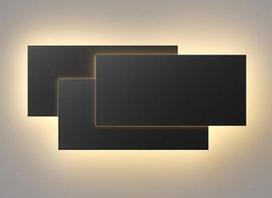 "Klighten" LED sieniniai šviestuvai vidaus 36 W modernus sieninis šviestuvas IP 20 LED sieninis apšvietimas gyvenamajam kambariui, miegamajam, laiptinėms, prieškambariui, šiltai baltas, 3000 K, juodas