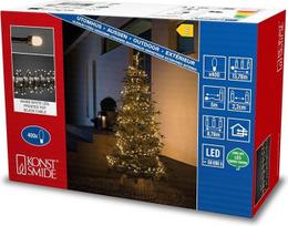 "Konstsmide Micro LED" kompaktiški šviestuvai, 400 šiltos baltos spalvos diodų, išorinis transformatorius, juodas kabelis - 3867-130, 3867-130EE, šiltos baltos spalvos, 400 šviesos diodų