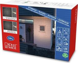 "Konstsmide" LED šviesos užuolaida "Kalėdos" 2 x 2 metrai / Lauko arba vidaus (IP44) / Skaidrus kabelis / Gintarinė balta