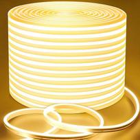 "Lamomo" LED juosta, 15 m, neoninė reguliuojamo apšvietimo LED juosta, šiltai balta, atspari vandeniui, 3000 K LED juosta, silikoninė lanksti lauko šviesos juosta, lankstus netiesioginis apšvietimas vidaus patalpoms lauke, namų virtuvės apdailai