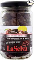"LaSelva" pusiau džiovintos tamsiosios alyvuogės al Forno, be kauliukų, 3 vnt. (3 x 120 g) - ekologiškos