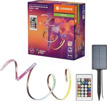 "LEDVANCE FLEX" lauko saulės dekoratyvinė spalvota LED juosta, skirta naudoti lauke su saulės kolektoriumi su "Magic RGB"; RC; IP44; reguliuojamas apšvietimas; balta; silikonas; 5 m; lemputės nekeičiamos