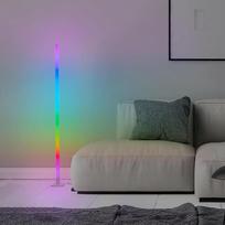 "Lightbox" RGB LED grindų lempa | 150 cm aukštis | reguliuojamas grindų šviestuvas su muzikos jutikliu, nuotolinio valdymo pulteliu ir RGB priekine šviesa | maks. 125 lm | Integruoti šviesos diodai | Pagaminta iš aliuminio ir plastiko, baltos spalvos