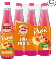"Lipton Sensations Peach Paradise Pink Ice Tea" ledinė arbata - Eistee mit Pfirsich, Himbeere & Hibiskus Geschmack, mit Oolong Tee, 6 x 1 l