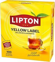 "Lipton Yellow Label" juodoji arbata su rankomis rinktais juodosios arbatos lapais, augalinės kilmės arbatos maišeliai, sertifikuota "Rainforest Alliance", 100 arbatos maišelių pakuotė