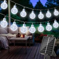 "litogo" saulės šviesos žibintai lauke, 15 m LED žibintai, lauko saulės šviesos, atsparūs oro sąlygoms, 8 režimai, krištolo rutuliukai su atminties funkcija, lauko pasakų žibintai balkonui, sodui, šalims, šaltai balti, pakuotė