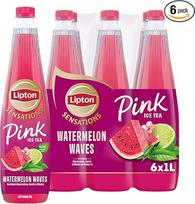 "Lipton Sensations Watermelon Waves Pink Ice Tea" - ledinė arbata su arbūzo, laimo ir ibisų skonio arbata, su Oolong arbata, 6 x 1 litras