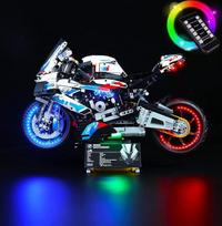 "LocoLee" LED žibintų rinkinys, suderinamas su LEGO Technic 42130 BMW M 1000 RR, dekoratyvinių LED žibintų rinkinys, tik žibintų rinkinys (nuotolinio valdymo versija)