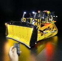 "LocoLee" LED žibintų rinkinys, suderinamas su LEGO Cat D11 buldozeriais, dekoratyvinių LED žibintų rinkinys, suderinamas su LEGO 42131 Technic buldozerio žibintų rinkiniu, be modelio (nuotolinio valdymo versija)
