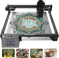 "Longer" 20 W lazerinis graviravimo aparatas metalui/medienai/stiklui - 40 x 36,5 cm darbinis paviršius - neprisijungusi programėlė ir 3,5 colio jutiklinis ekranas - CE sertifikatas - vokiška produkcija + nemokami apsauginiai akiniai