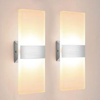 "Lureshine" 2 sieninių šviestuvų pakuotė Vidinis 12 W akrilo LED sieninis 29 cm modernus šiltos baltos spalvos 3000 K sieninis šviestuvas prieškambariui, svetainei, miegamajam ir kitoms interjero erdvėms