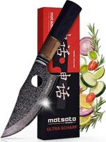 "Matsato Osuren" virtuvinis peilis - 16 cm ilgio japoniškas plieno peilis su damasko raštu, ergonomiška medine rankena, aukščiausios kokybės ašmenimis, užtikrinančiais tikslumą ir ilgaamžiškumą