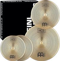 "Meinl Cymbals Practice HCS" būgnų rinkinys (vaizdo įrašas) su Hihat, Crash ir Ride - mažas garsas - žalvaris - tradicinė apdaila (P-HCS141620)