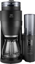 "Melitta AromaFresh Pro X" filtruotas kavos virimo aparatas su integruotu malūnėliu, nuimamu vandens rezervuaru, stikliniu puodeliu ir laikmačio funkcija, iki 10 puodelių kavos, juodos/sidabrinės spalvos