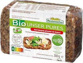 "Mestemacher Organic" ekologiška avižinių dribsnių duona be miltų ir mielių, "Nutri Score A", veganiška, daug skaidulų, su vertingomis Omega 3 riebalų rūgštimis, pilno grūdo duona, tinkama diabetikams, 5 riekelės, 300 g