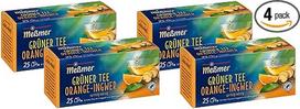 "Meßmer" žalioji arbata "Orange Ginger" | 25 arbatos maišeliai | Vegan | Be glitimo | Be glitimo | Be laktozės (pakuotė po 4 vnt.)