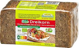 "Mestemacher" ekologiška trijų grūdų duona, 1 pakuotė (1 x 500 g)