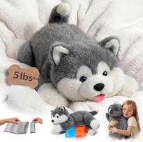"Mewaii Weight Cuddly Toy Dog" su mikrobangų krosnelės šildytuvu - 2,3 kg sveriantis pliušinis žaislas, šildomas ir vėsinamas, pliušinis žaislas šuniui, sveriantis pliušinis gyvūnas suaugusiesiems ir vaikams (23 coliai)
