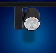 "Mextronic" trifazis LED prožektorius, skirtas maitinimo bėgiams: 30 W, 96 mm skersmens, juodos (šiltai baltos) spalvos