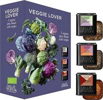 "Mill & Mortar Veggie Lover" prieskonių dovanų rinkinys su 3 ekologiškais prieskonių mišiniais be druskos kopūstams, šakniavaisiams ir vegetariškiems orkaitės patiekalams | Pridedamos receptų kortelės | Dovanų idėja gurmanams