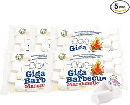 "Mr. Mallo XXL Marshmallows" 5 x 750 g [Griliui ir ugniai] - milžiniški zefyrai - purūs BBQ zefyrai - be glitimo ir riebalų - balti zefyrai