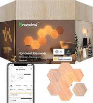 "Nanoleaf Elements" medžio išvaizdos šviestuvai, šešiakampiai, pradinis rinkinys - 7 šviestuvai.