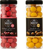 "Nordthy" saldymedžio rutuliukai 2 x 300 g - daniški saldymedžio rutuliukai su avietėmis ir pasifloromis - skandinaviškas patiekalas
